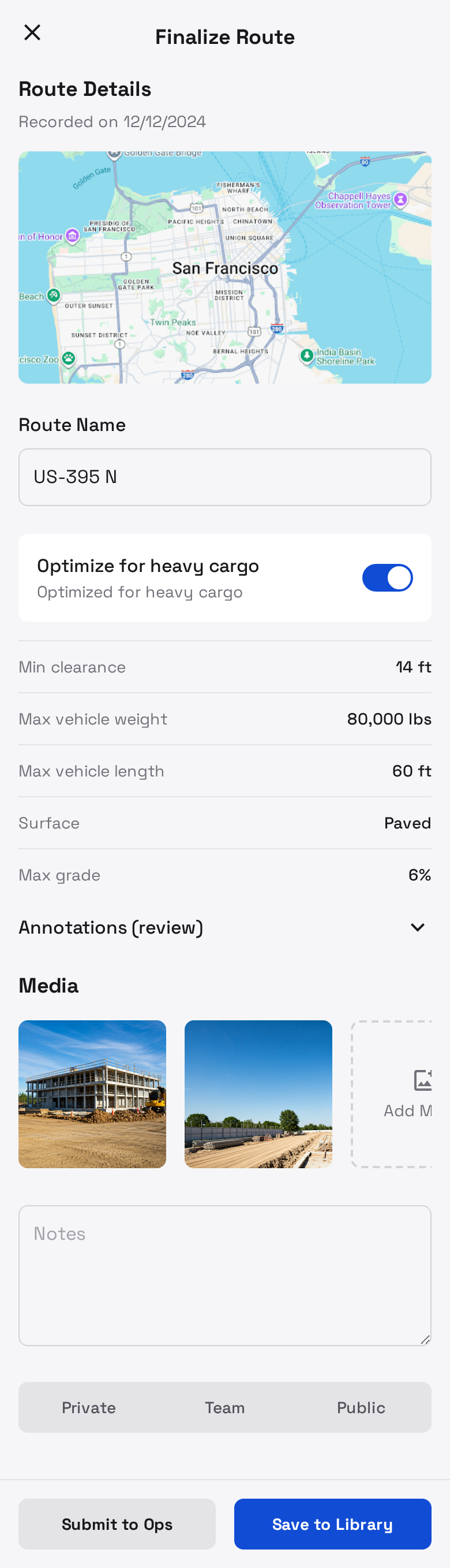Driver navigating approved wind turbine route